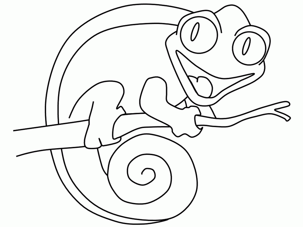 Baby Chameleon Coloring Pages