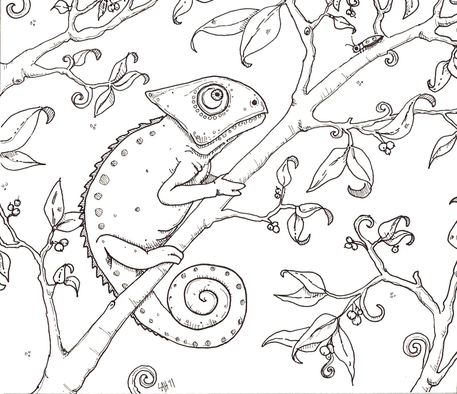 Free Chameleon Coloring Pages Printable