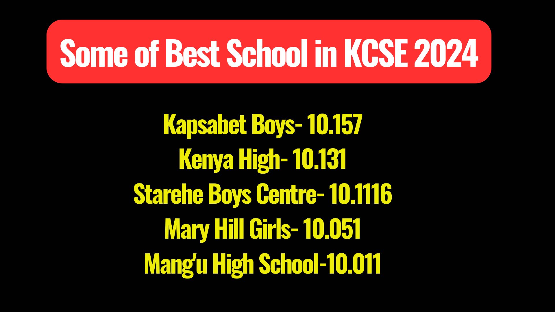 top schools in kcse 2024