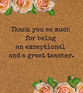 Thank You Note for Teacher from Parents - Elimu Centre